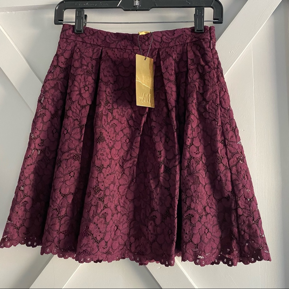 NWT H&M Purple Lace Skirt Size 4